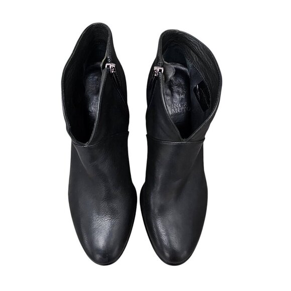 Vince Camuto Franell Leather Black Western Bootie Heel Boot - Picture 5 of 16